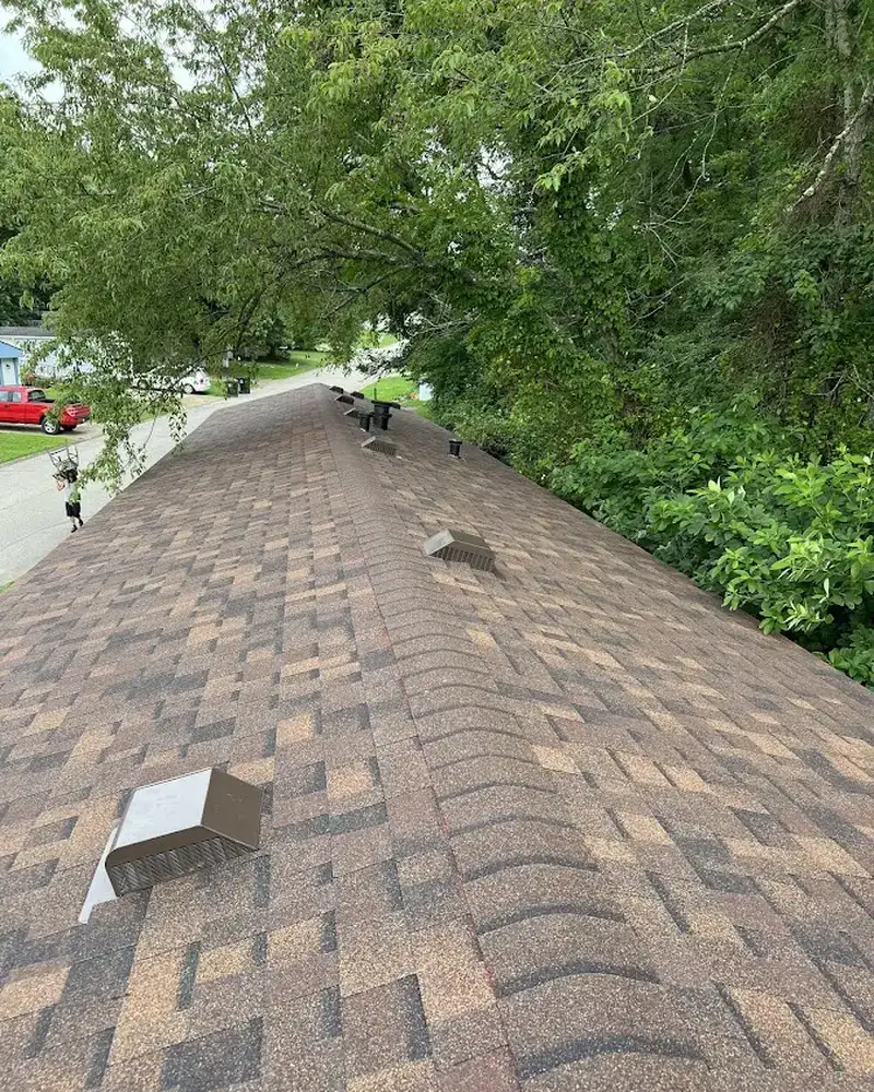 Close-up of Gutter Cleaning work by All American Home Improvement in Wadesville
